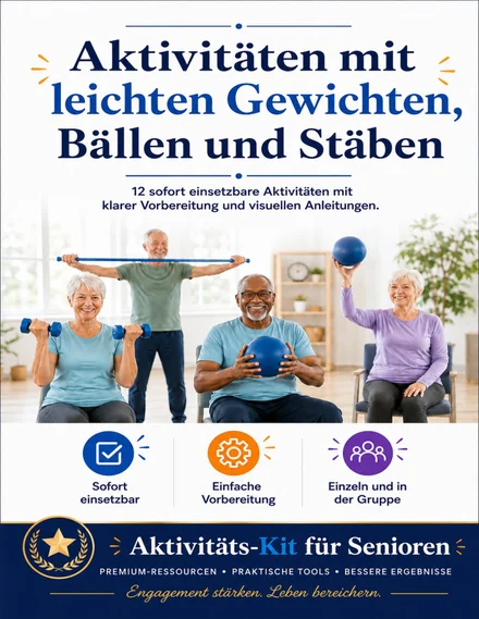 Aktivitäten mit leichten Gewichten, Bällen und Stäben